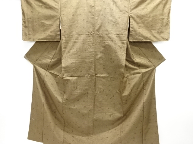 JAPANESE KIMONO / ANTIQUE KIMONO / SILK / TOKAMACHI TSUMUGI / WOVEN ABSTRACT BUTTERFLY